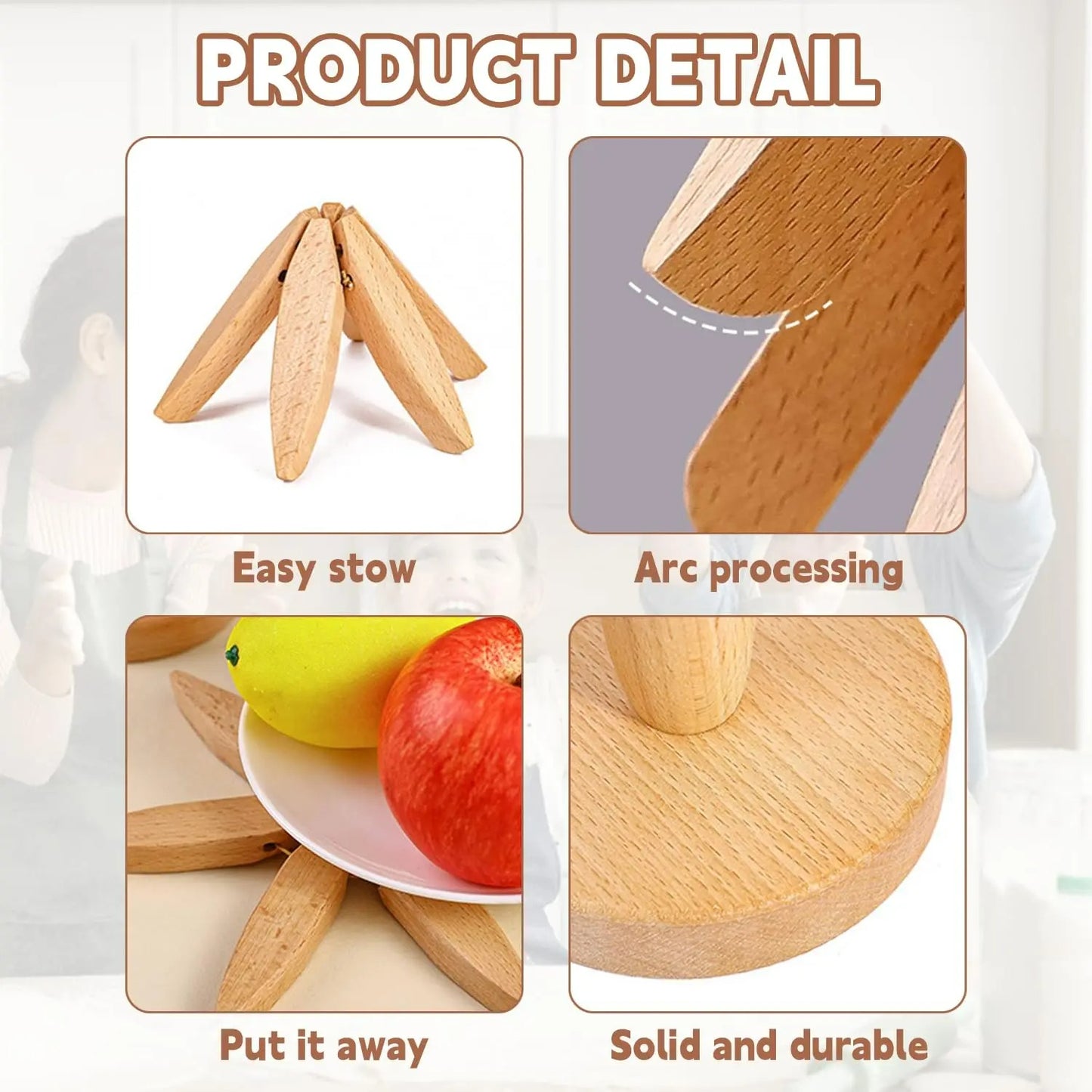 Tree Shape Wooden Trivet Set